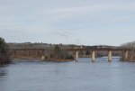 MEC 514 Leads the Rail Extra over the Kennebec River